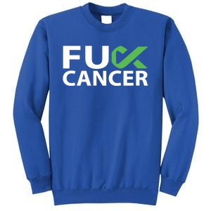 Fuck Gallbladder Cancer F U Fu Green Ribbon Cancer Awareness Gift Sweatshirt