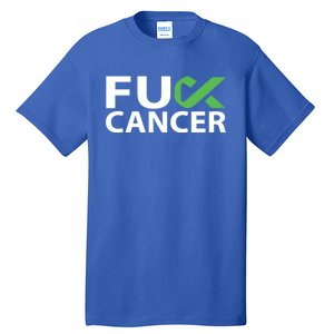 Fuck Gallbladder Cancer F U Fu Green Ribbon Cancer Awareness Gift Tall T-Shirt