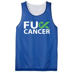 Fuck Gallbladder Cancer F U Fu Green Ribbon Cancer Awareness Gift Mesh Reversible Basketball Jersey Tank