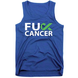 Fuck Gallbladder Cancer F U Fu Green Ribbon Cancer Awareness Gift Tank Top