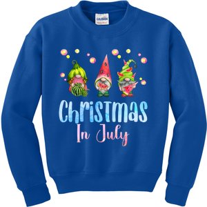 Funny Gnomes Christmas In July Watermelon Christmas In July Cool Gift Kids Sweatshirt