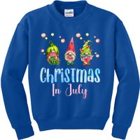 Funny Gnomes Christmas In July Watermelon Christmas In July Cool Gift Kids Sweatshirt