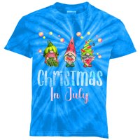 Funny Gnomes Christmas In July Watermelon Christmas In July Cool Gift Kids Tie-Dye T-Shirt