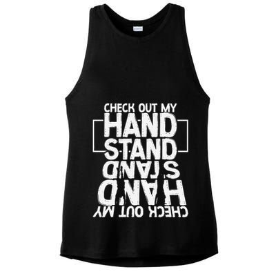 Funny Gymnastics Check Out My Handstand Acrobat Ladies PosiCharge Tri-Blend Wicking Tank