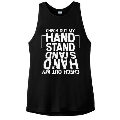 Funny Gymnastics Check Out My Handstand Acrobat Ladies PosiCharge Tri-Blend Wicking Tank