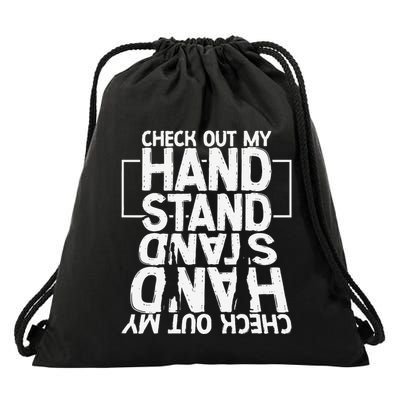 Funny Gymnastics Check Out My Handstand Acrobat Drawstring Bag