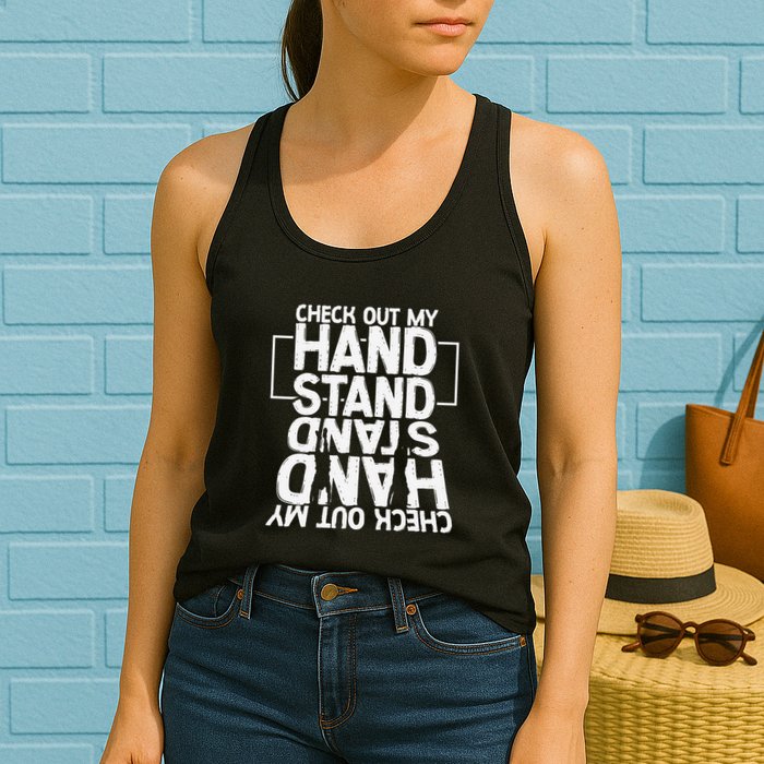 Funny Gymnastics Check Out My Handstand Acrobat Womens Tank Top
