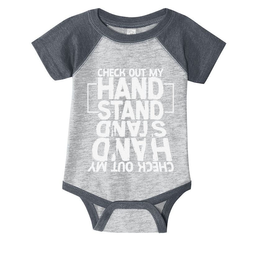 Funny Gymnastics Check Out My Handstand Acrobat Infant Baby Jersey Bodysuit