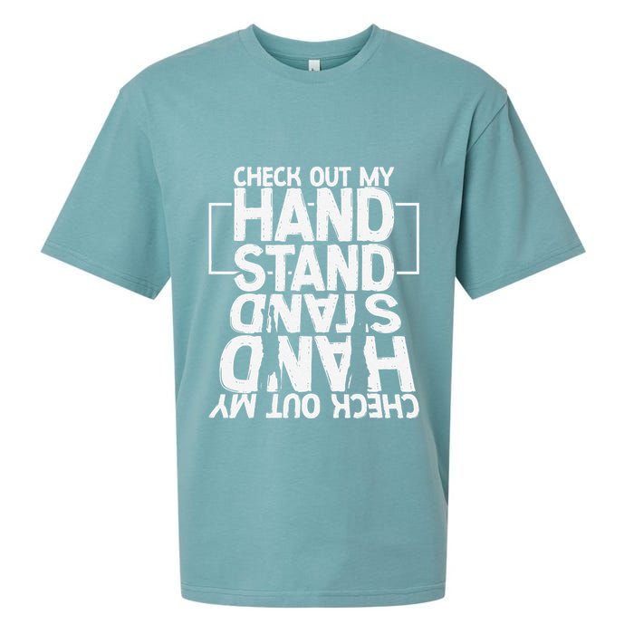Funny Gymnastics Check Out My Handstand Acrobat Sueded Cloud Jersey T-Shirt