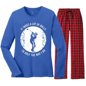 Funny Golf Clothing Golf Player Gift Women's Long Sleeve Flannel Pajama Set 