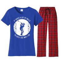 Funny Golf Clothing Golf Player Gift Women's Flannel Pajama Set