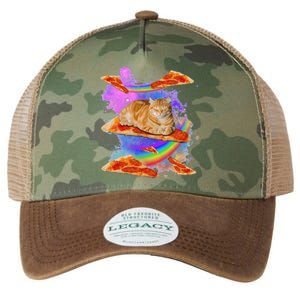 Funny Galaxy Cat In Space Cat Riding Pizza Legacy Tie Dye Trucker Hat