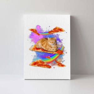 Funny Galaxy Cat In Space Cat Riding Pizza Canvas