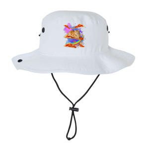 Funny Galaxy Cat In Space Cat Riding Pizza Legacy Cool Fit Booney Bucket Hat