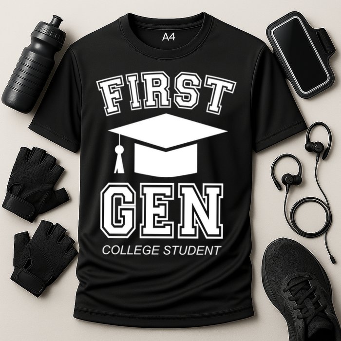 First Generation College Student Grad University Graduate Gift Cooling Performance Crew T-Shirt