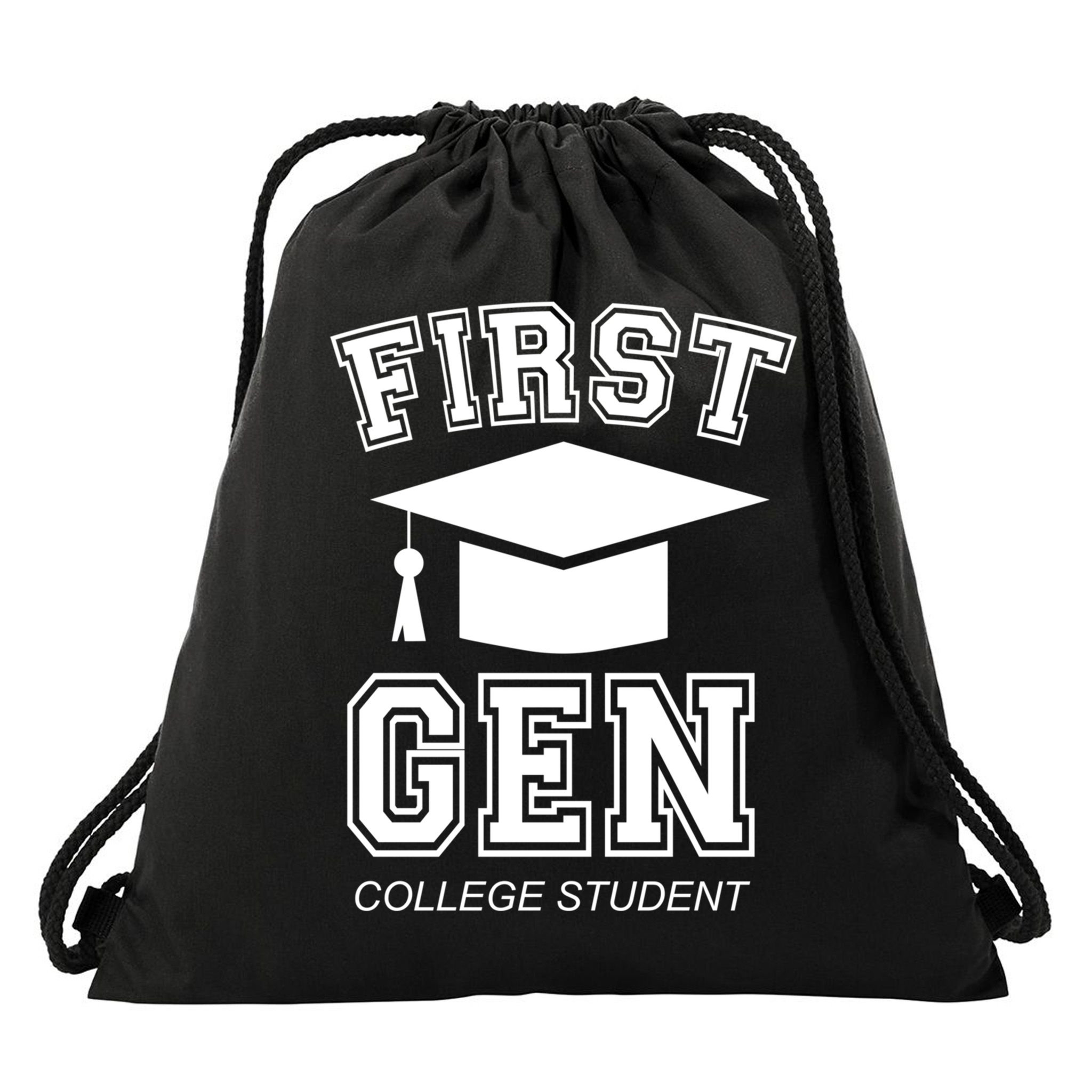 First Generation College Student Grad University Graduate Gift Drawstring Bag