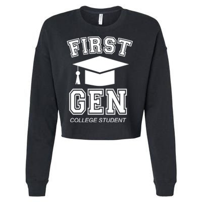 First Generation College Student Grad University Graduate Gift Cropped Pullover Crew