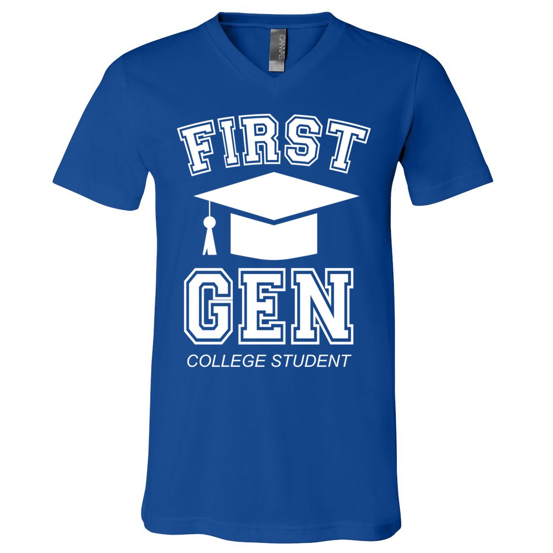 First Generation College Student Grad University Graduate Gift V-Neck T-Shirt