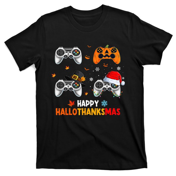 Festive Gaming Celebration Hallothanksmas Fun T-Shirt