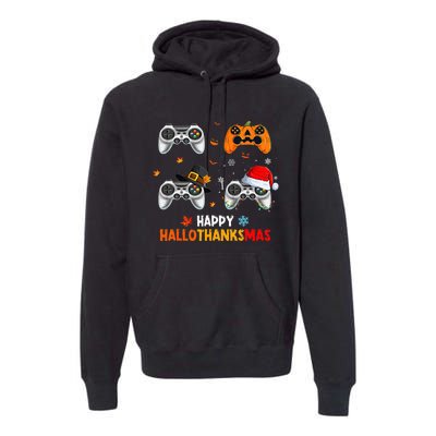 Festive Gaming Celebration Hallothanksmas Fun Premium Hoodie