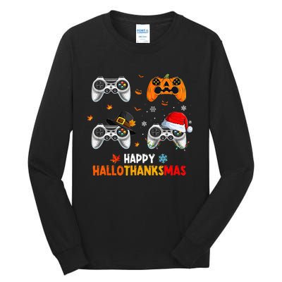 Festive Gaming Celebration Hallothanksmas Fun Tall Long Sleeve T-Shirt