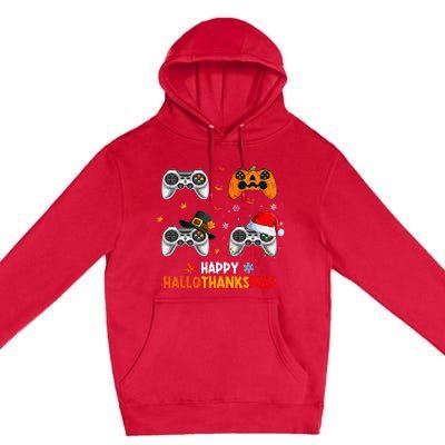 Festive Gaming Celebration Hallothanksmas Fun Premium Pullover Hoodie