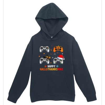 Festive Gaming Celebration Hallothanksmas Fun Urban Pullover Hoodie