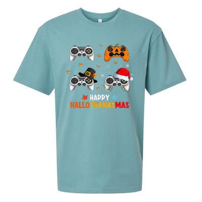 Festive Gaming Celebration Hallothanksmas Fun Sueded Cloud Jersey T-Shirt