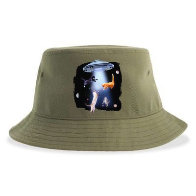 Funny Galaxy Cat Space Kitty Planets Galaxy Sustainable Bucket Hat