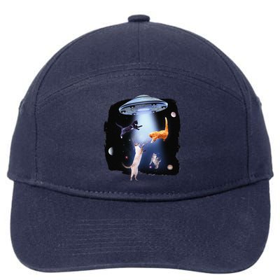 Funny Galaxy Cat Space Kitty Planets Galaxy 7-Panel Snapback Hat