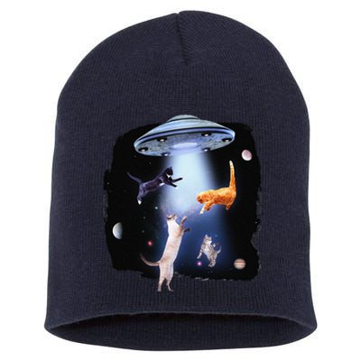 Funny Galaxy Cat Space Kitty Planets Galaxy Short Acrylic Beanie