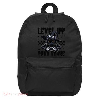 Funny Gamer Cat For Video Game Lovers Halloween Gaming 16 in Basic Backpack