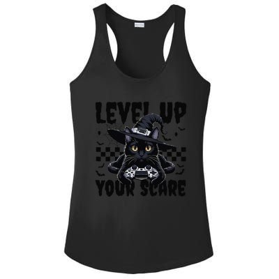 Funny Gamer Cat For Video Game Lovers Halloween Gaming Ladies PosiCharge Competitor Racerback Tank