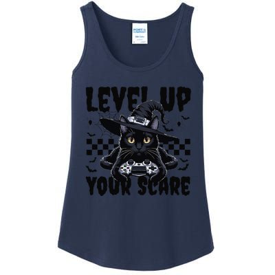 Funny Gamer Cat For Video Game Lovers Halloween Gaming Ladies Essential Tank