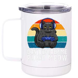 Funny Gaming Cat Gaming Tee Funny Cat Gamer 12 oz Stainless Steel Tumbler Cup