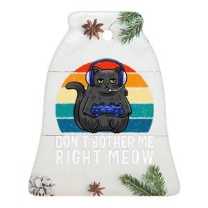 Funny Gaming Cat Gaming Tee Funny Cat Gamer Ceramic Bell Ornament