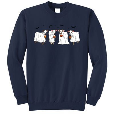 Funny Ghost Cows Halloween Animals Cow Lover Spooky Season Tall Sweatshirt