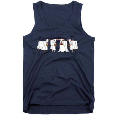 Funny Ghost Cows Halloween Animals Cow Lover Spooky Season Tank Top