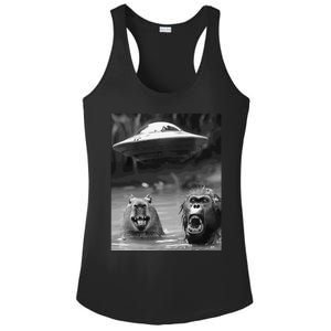 Funny Graphic Capybara Bigfoot Sasquatch Alien Ufo Ladies PosiCharge Competitor Racerback Tank