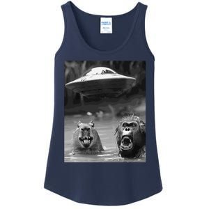 Funny Graphic Capybara Bigfoot Sasquatch Alien Ufo Ladies Essential Tank