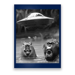 Funny Graphic Capybara Bigfoot Sasquatch Alien Ufo Poster