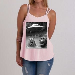 Funny Graphic Capybara Bigfoot Sasquatch Alien Ufo Women's Strappy Tank