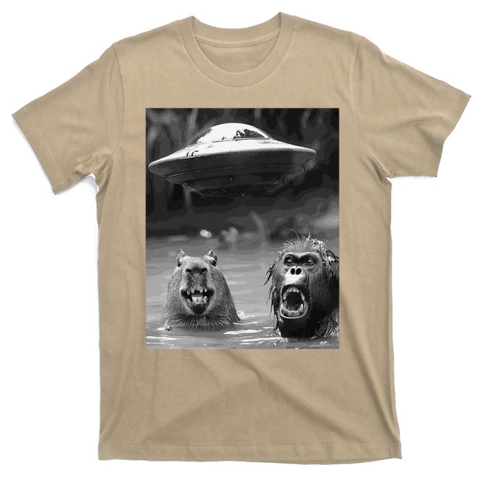 Funny Graphic Capybara Bigfoot Sasquatch Alien Ufo T-Shirt