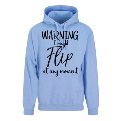 Funny Gymnast Cheerleader Warning I Might Flip At Any Mot Gift Unisex Surf Hoodie