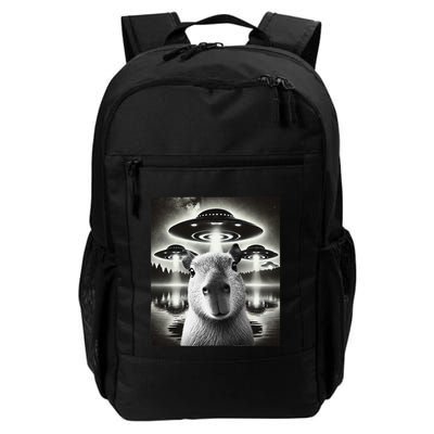 Funny Graphic Capybara Selfie With Ufos Weird Daily Commute Backpack