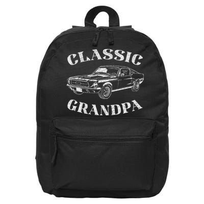 Funny Grandpa Classic Car 16 in Basic Backpack