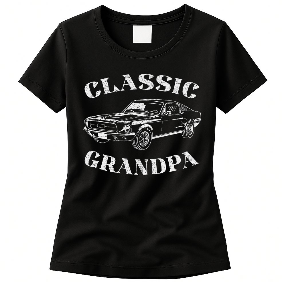 Funny Grandpa Classic Car Womens T-Shirt