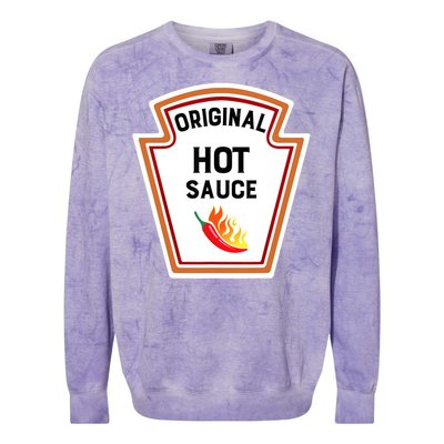 Funny Group Condiments Halloween Costume Original Hot Sauce Colorblast Crewneck Sweatshirt