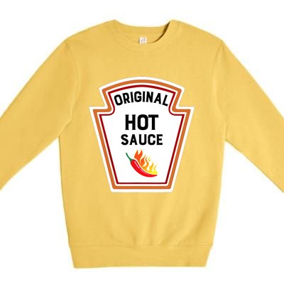 Funny Group Condiments Halloween Costume Original Hot Sauce Premium Crewneck Sweatshirt