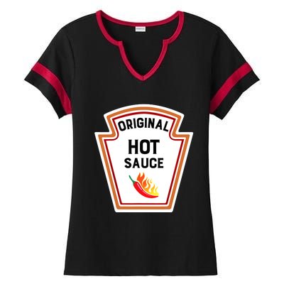 Funny Group Condiments Halloween Costume Original Hot Sauce Ladies Halftime Notch Neck Tee